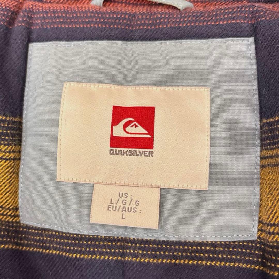 希少✨クイックシルバー（L）マウンテンパーカー スノボジャケット 裏地ボーダー