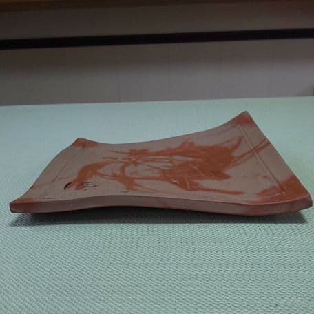 I 24 備前 火襷 四方皿 ( 新品未使用品 )