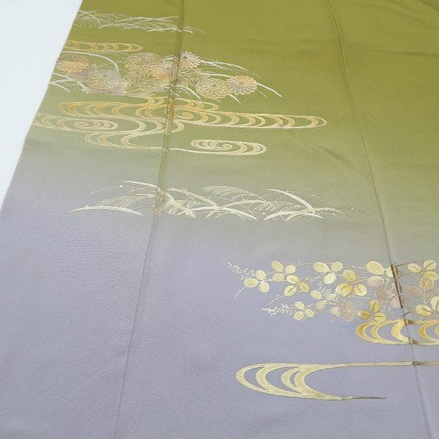 美品 金彩友禅 和田光正落款 光正高蒔絵“品よく輝く特別な私”訪問着 A-51