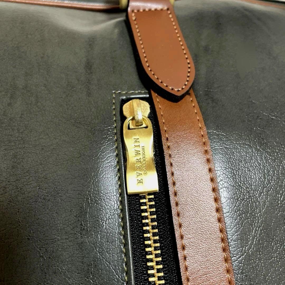 【新品タグ付】EVERWINエバウィンボストンバッグカーキ日本製