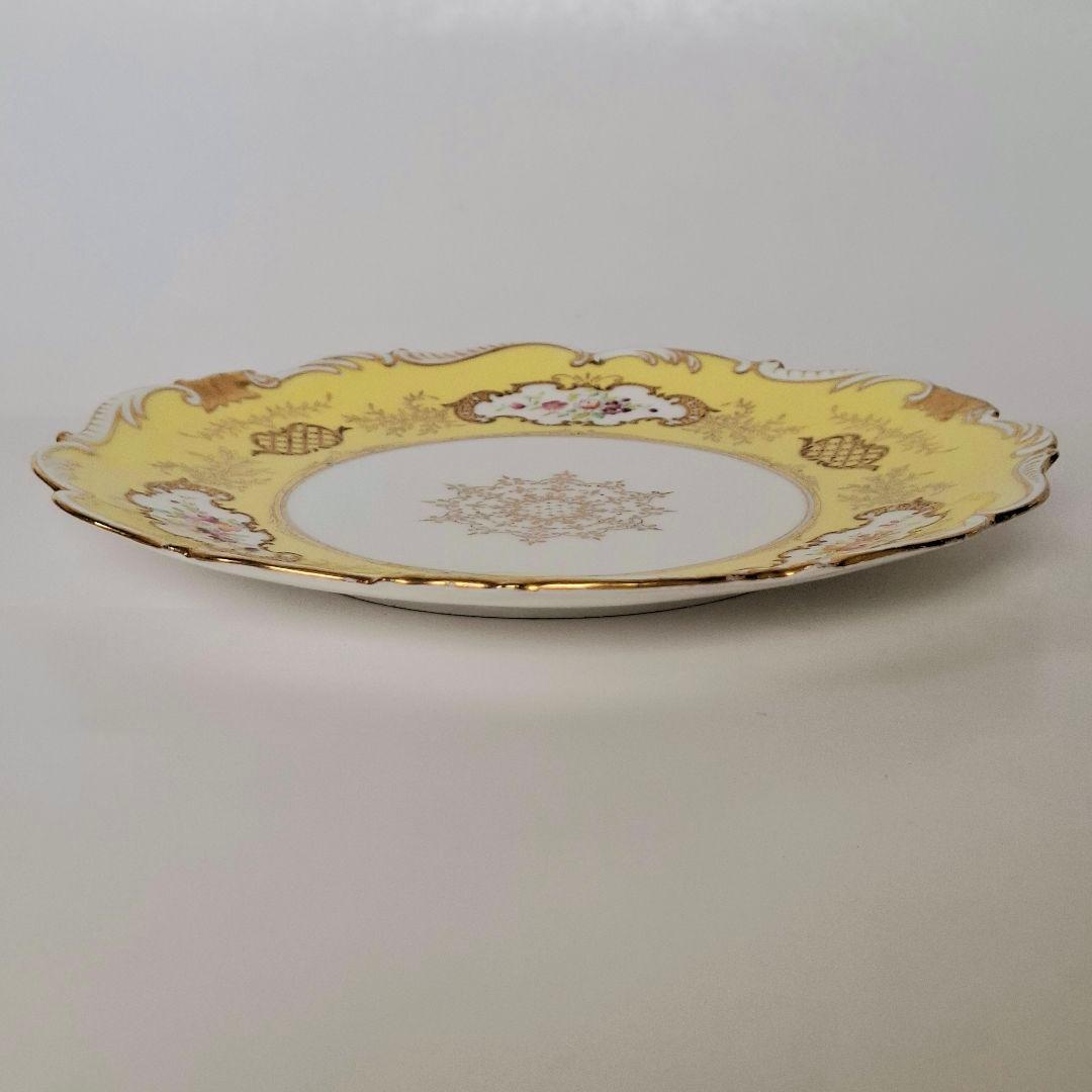 ★極上品★コールポート バットウイング フローラルパネル 黄色 ハンドペイント