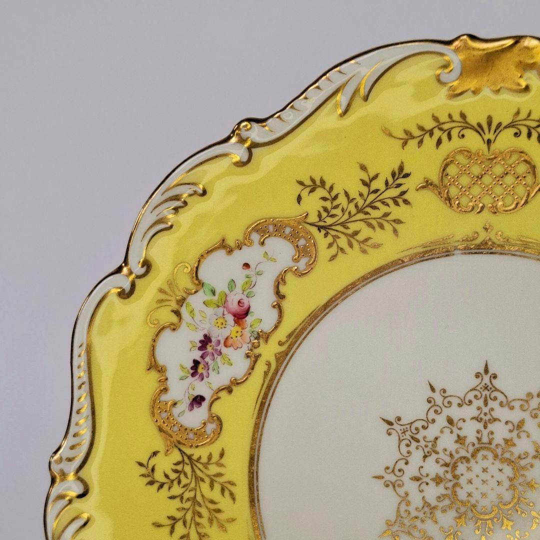 ★極上品★コールポート バットウイング フローラルパネル 黄色 ハンドペイント