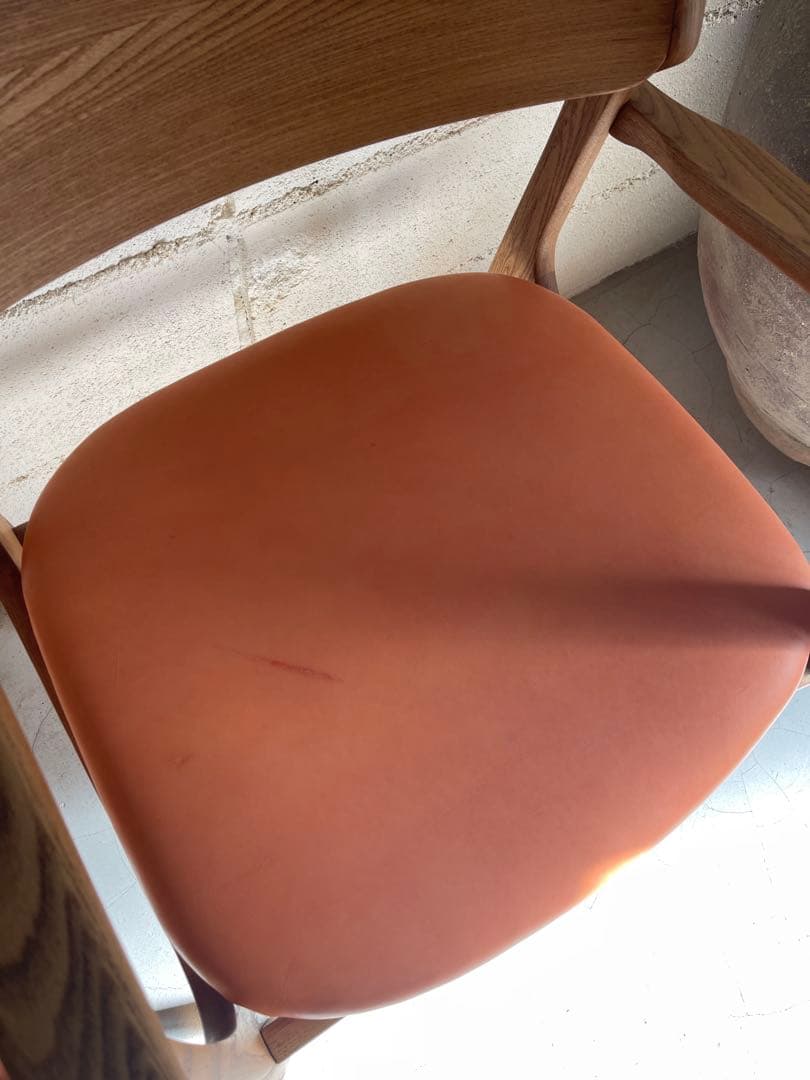 MOMO NATURAL ダイニングチェア　本革　アルダー材無垢　2点セット