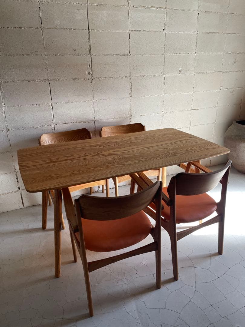 MOMO NATURAL ダイニングチェア　本革　アルダー材無垢　2点セット