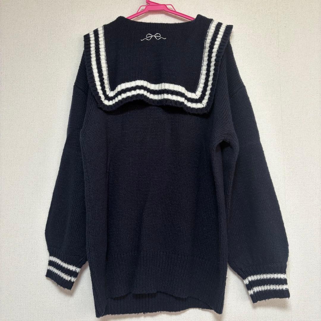 Fickle Bebe/フィクルベベ セーラーカラーニット ネイビー