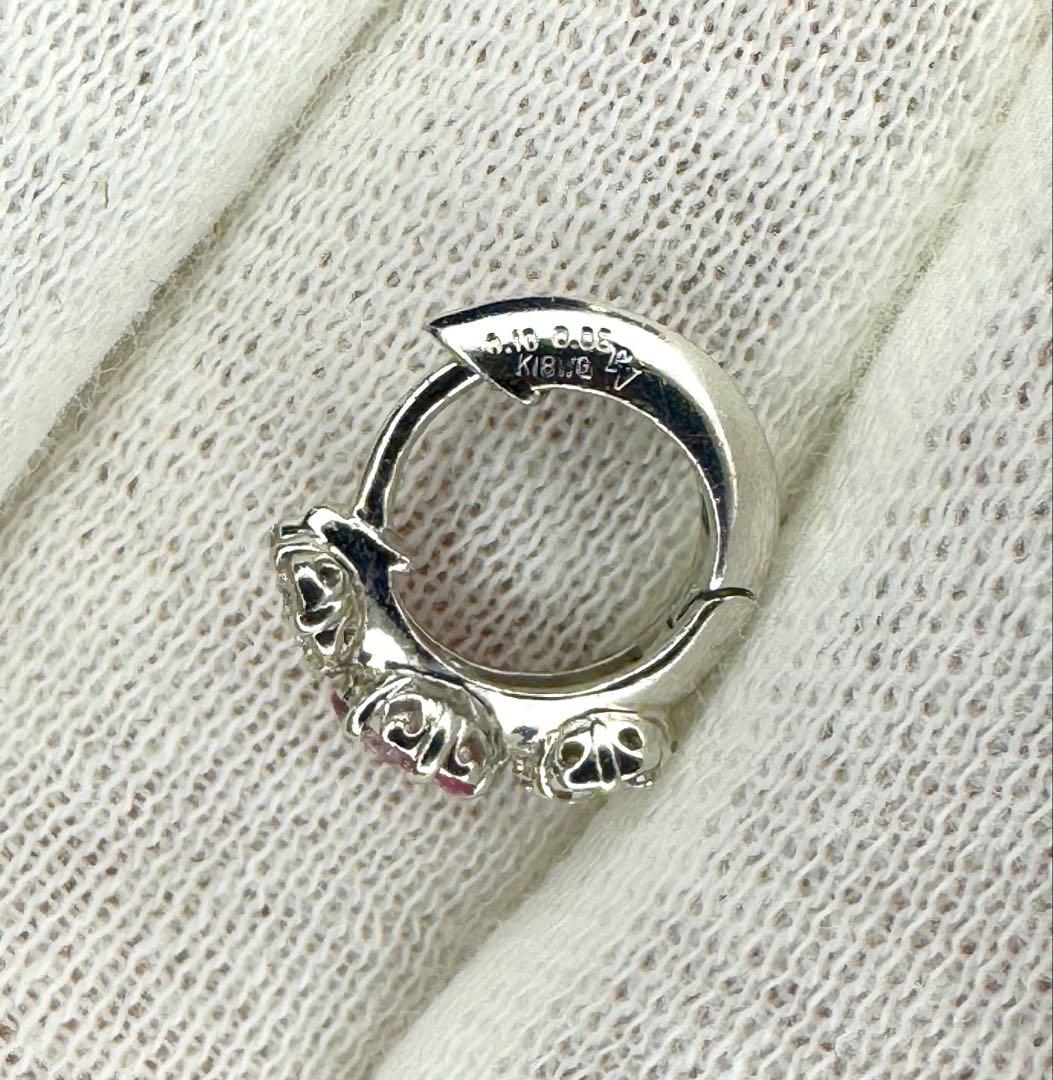 片耳のみ◆ポンテヴェキオ◆K18WG*エントラータ*フラワー*ピアス*ダイヤ