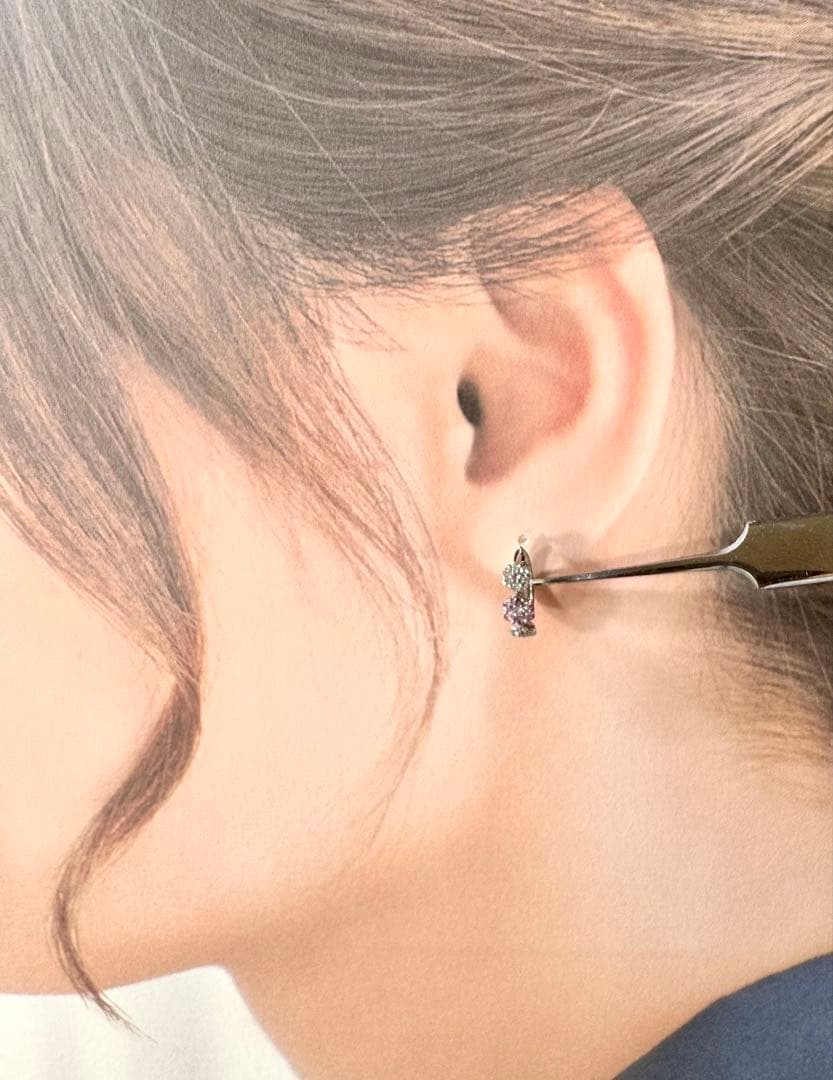 片耳のみ◆ポンテヴェキオ◆K18WG*エントラータ*フラワー*ピアス*ダイヤ