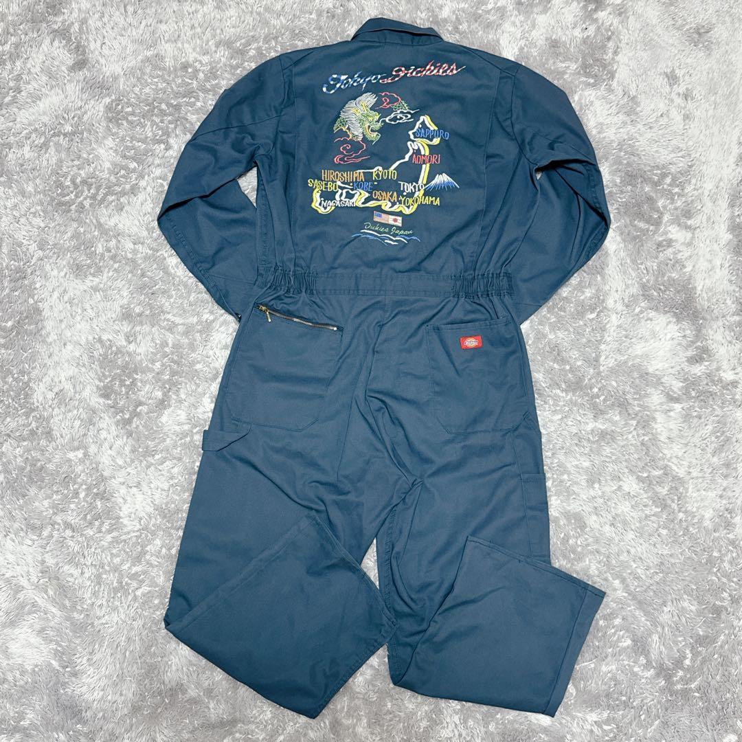 ガンダム様Dickies ディッキーズ つなぎ オーバーオール 長袖 刺繍 紺