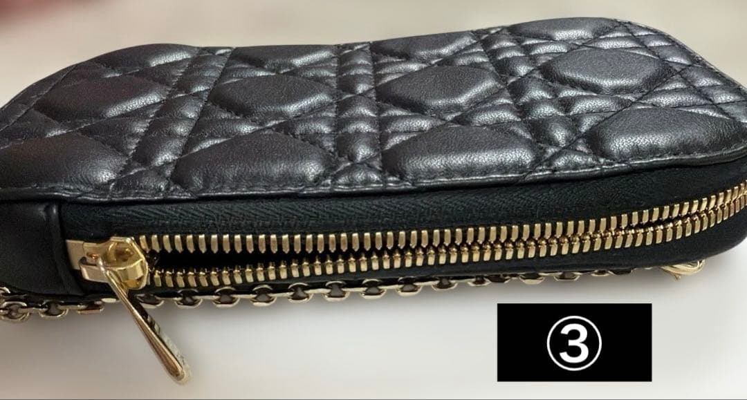 美品　DIOR Dior フォンホルダー ショルダーバッグ ブラック　レザー