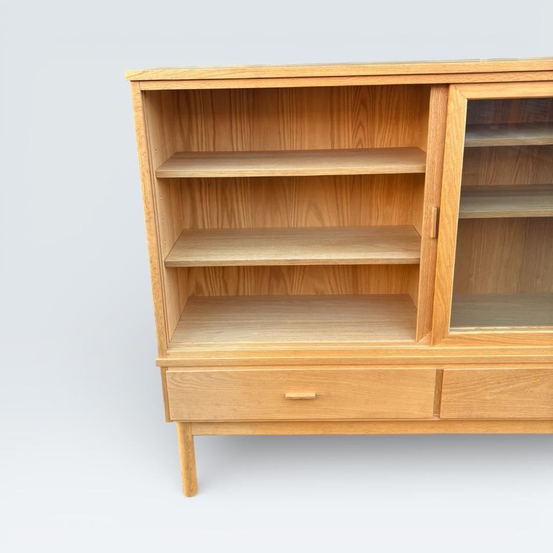 【最終価格】レグナテック 天然木 キャビネット 飾り棚 サイドボード 幅150