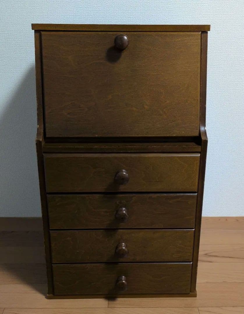 木製 ４段引き出し付きラック　 シェルフ