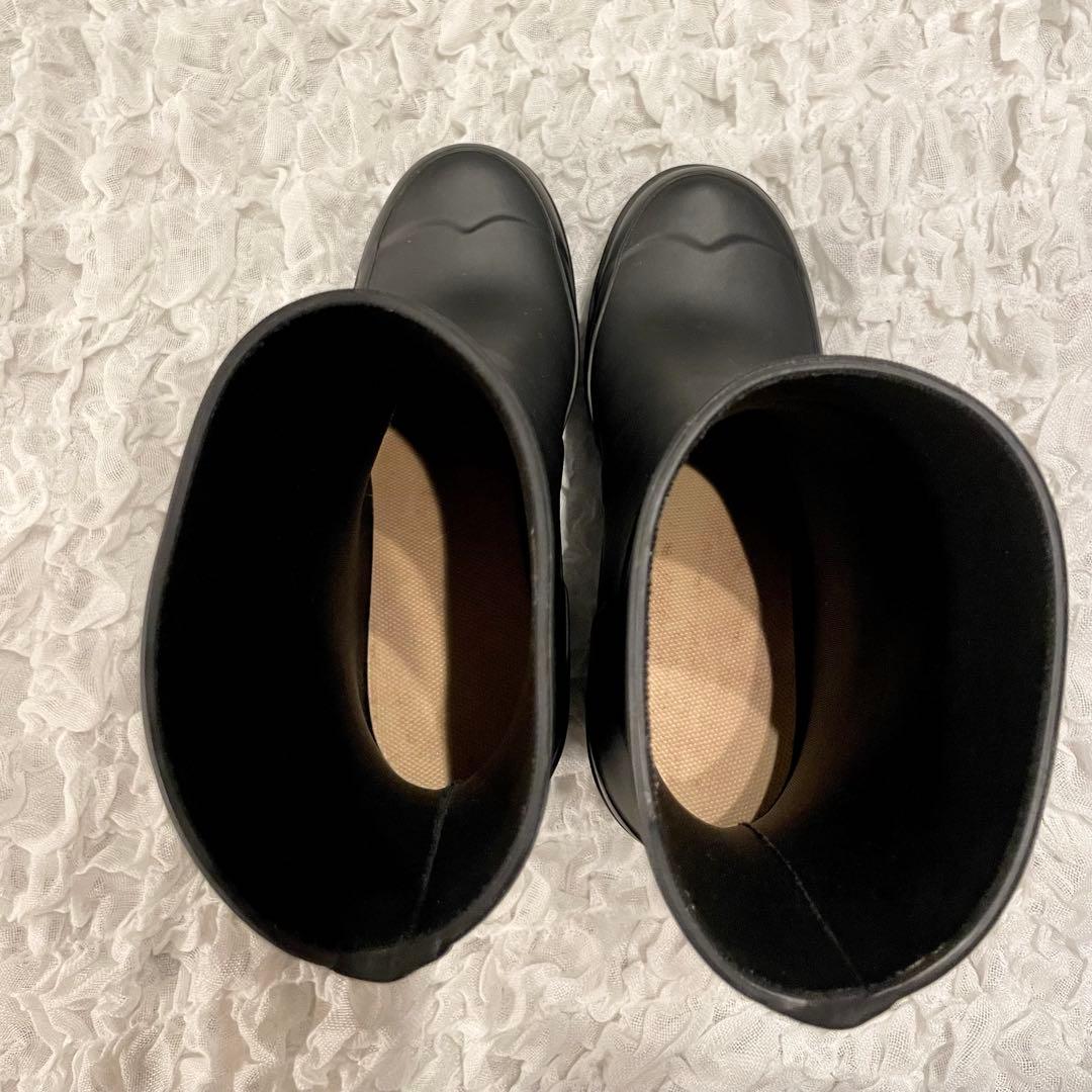 訳あり大特価‼️HUNTER ブラック ウェッジソール レインブーツ