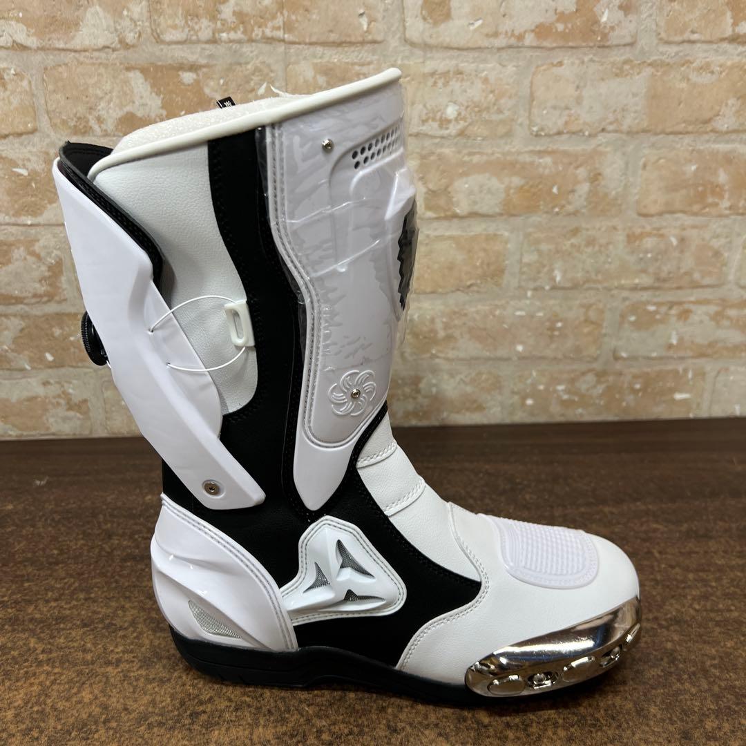 【未使用品】JG・WOLVES バイク用 レーシングブーツ ホワイト/ブラック