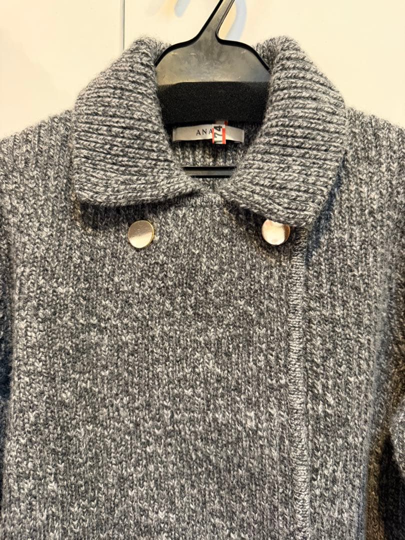 アナイ　スーパージロン襟付きカーディガン