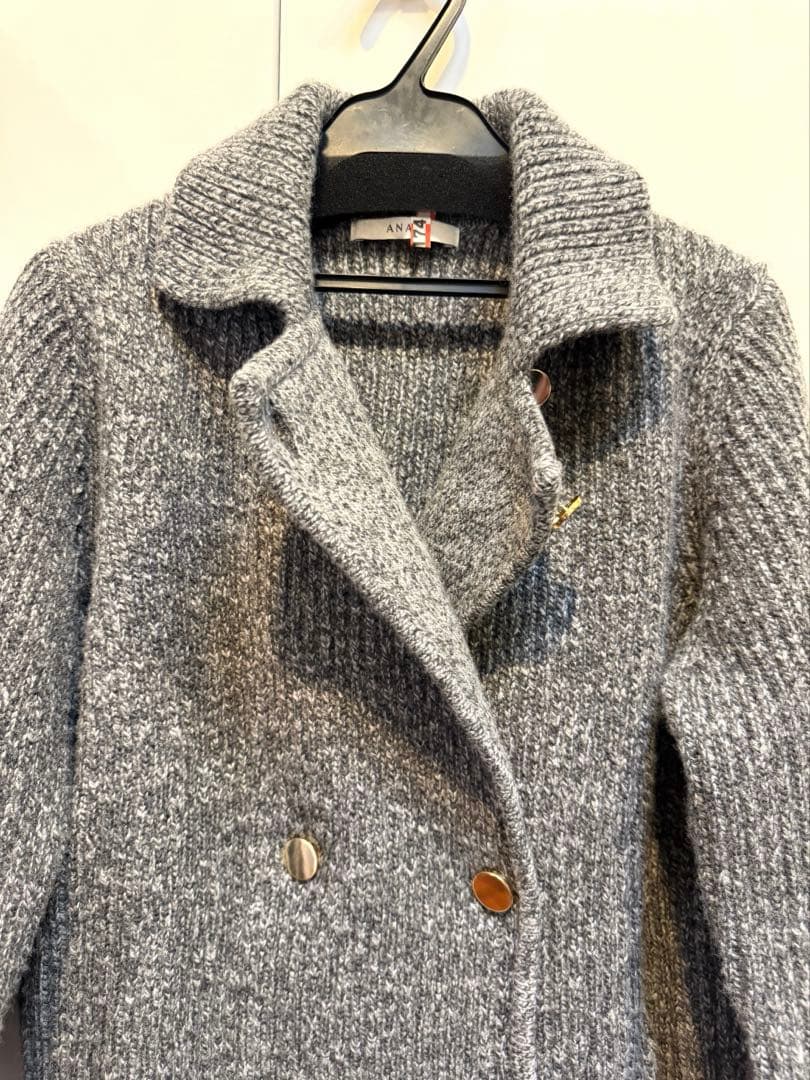 アナイ　スーパージロン襟付きカーディガン
