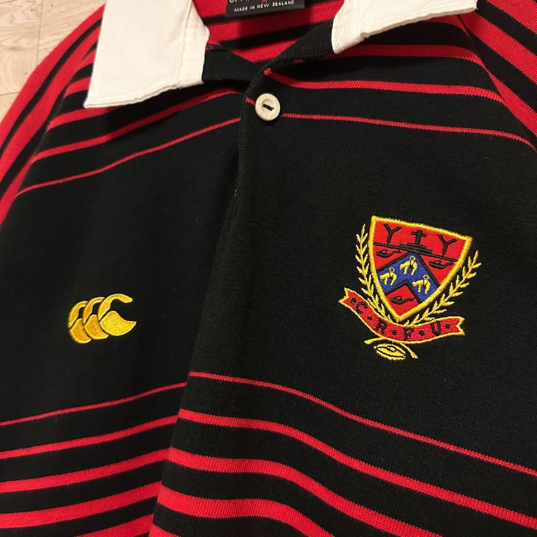 ✨Canterbury カンタベリー 半袖 ボーダー ポロシャツラガーシャツM✨