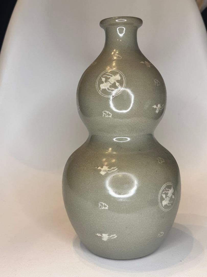 高麗青磁 葫蘆瓶 賞瓶 時代物 古陶磁 韓国 李朝 青瓷