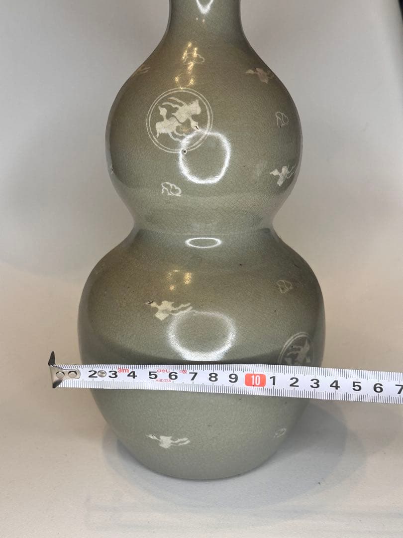 高麗青磁 葫蘆瓶 賞瓶 時代物 古陶磁 韓国 李朝 青瓷