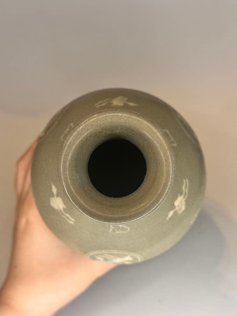 高麗青磁 葫蘆瓶 賞瓶 時代物 古陶磁 韓国 李朝 青瓷