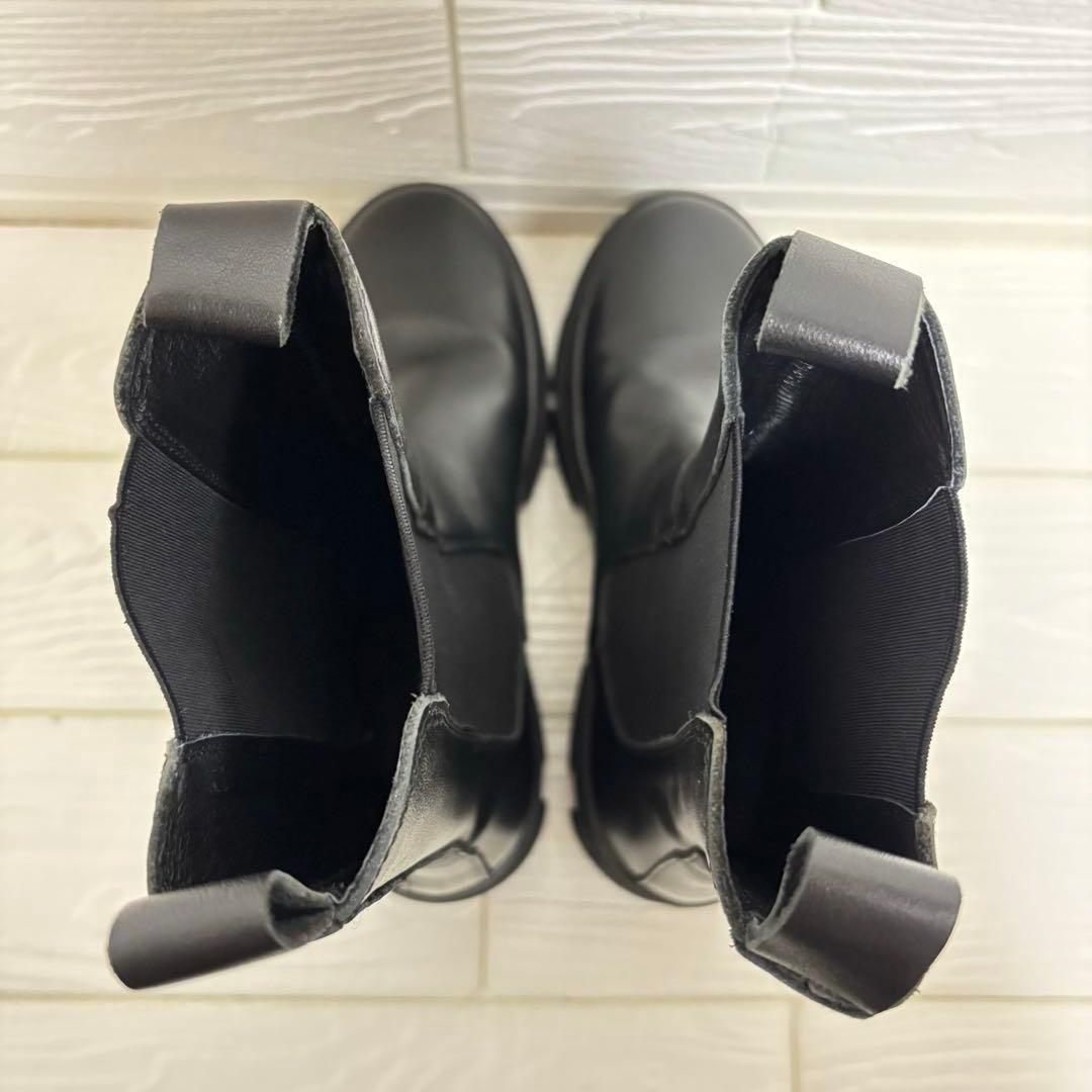 【極美品】REMME サイドゴアブーツ 厚底 ブラック レザー 38
