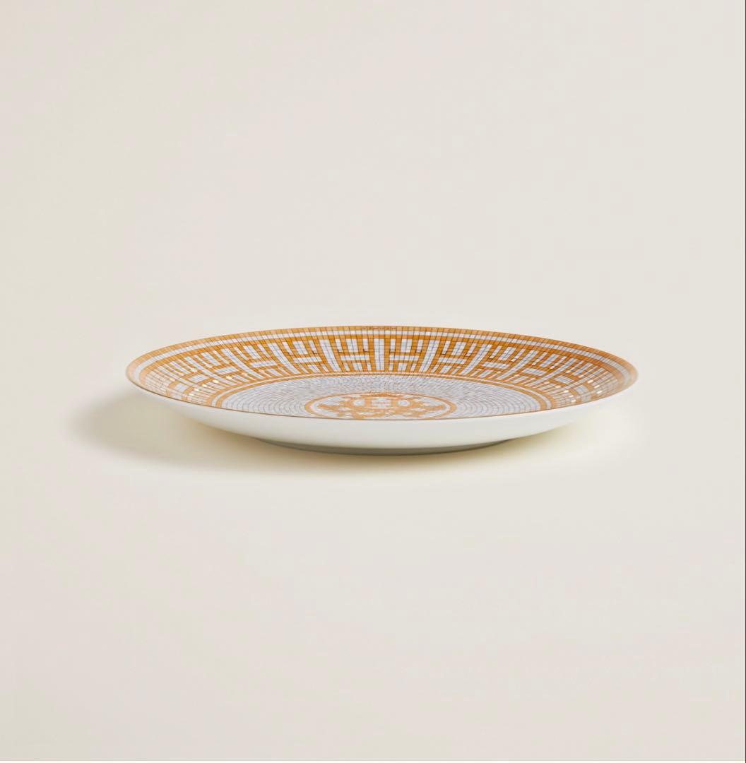 新品未使用2枚 エルメス HERMESデザートプレート　モザイク24 ゴールド