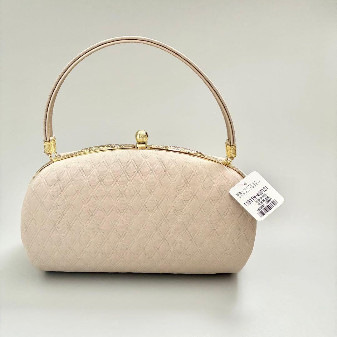 [ベージュ]上品草履バッグセット　フリーサイズ　成人式　卒業式　振袖