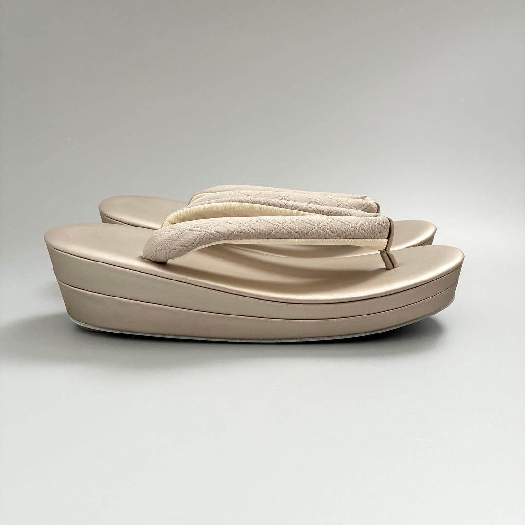 [ベージュ]上品草履バッグセット　フリーサイズ　成人式　卒業式　振袖