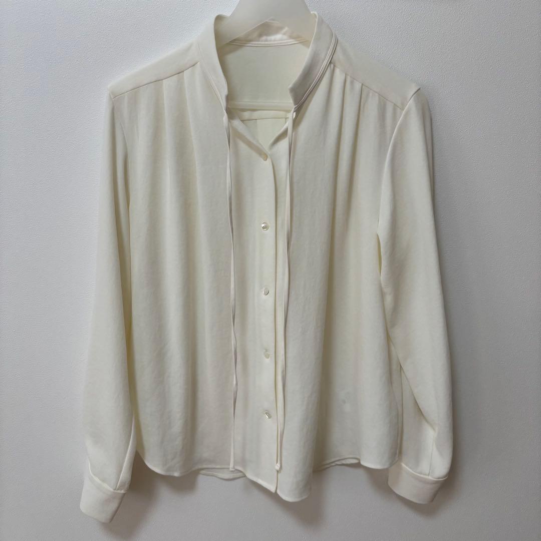 soeju ソージュジョーゼットリボンブラウス　ホワイト　M