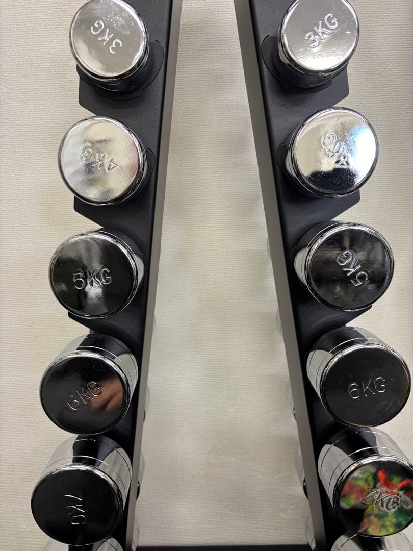 ダンベル　1〜10kg ペア　ダンベルラックセット