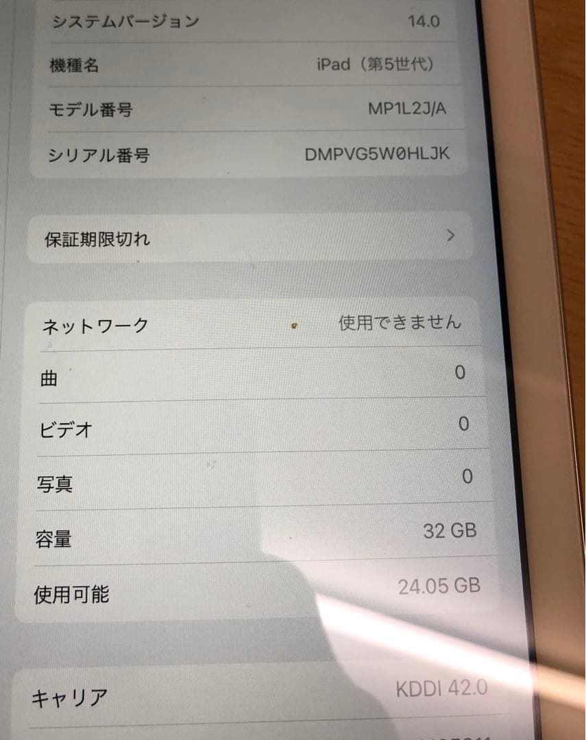 ipad アイパッド 第5世代 32G A1823本体 グレー Apple