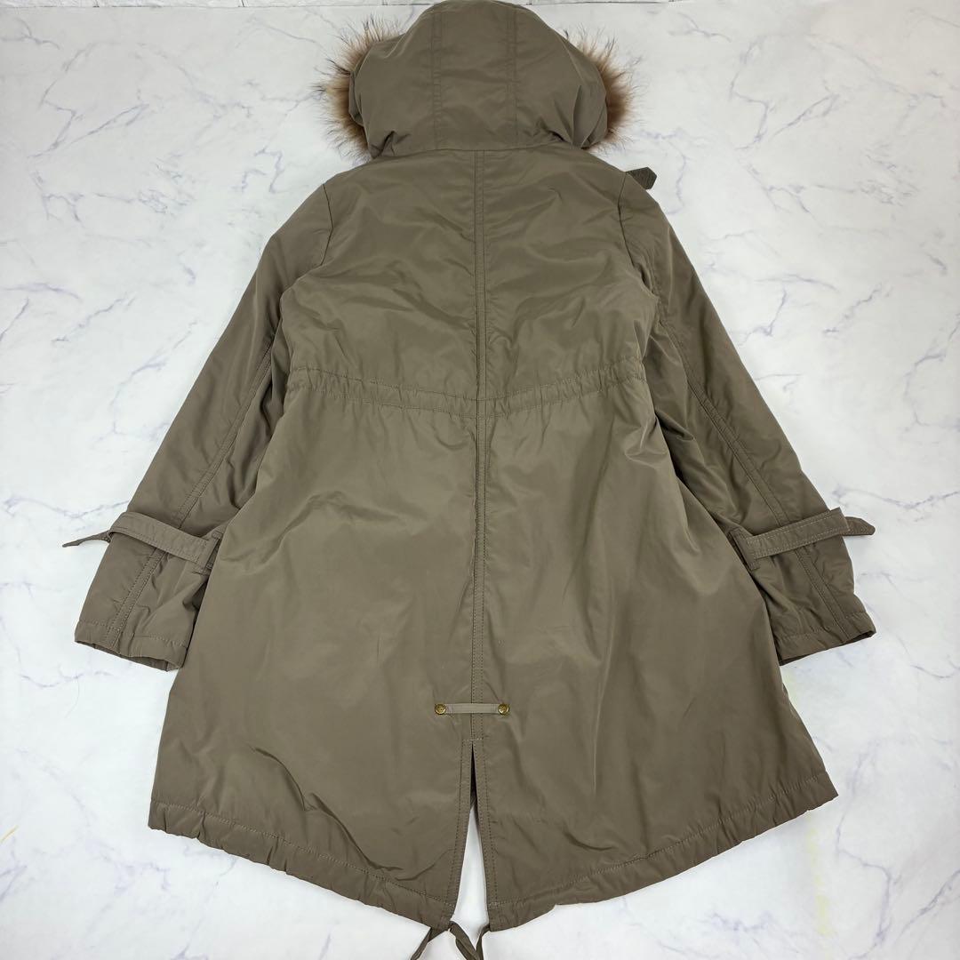 バーバリーブルーレーベル　 モッズコート　ノバチェック裏地　ボアライナー　ファー