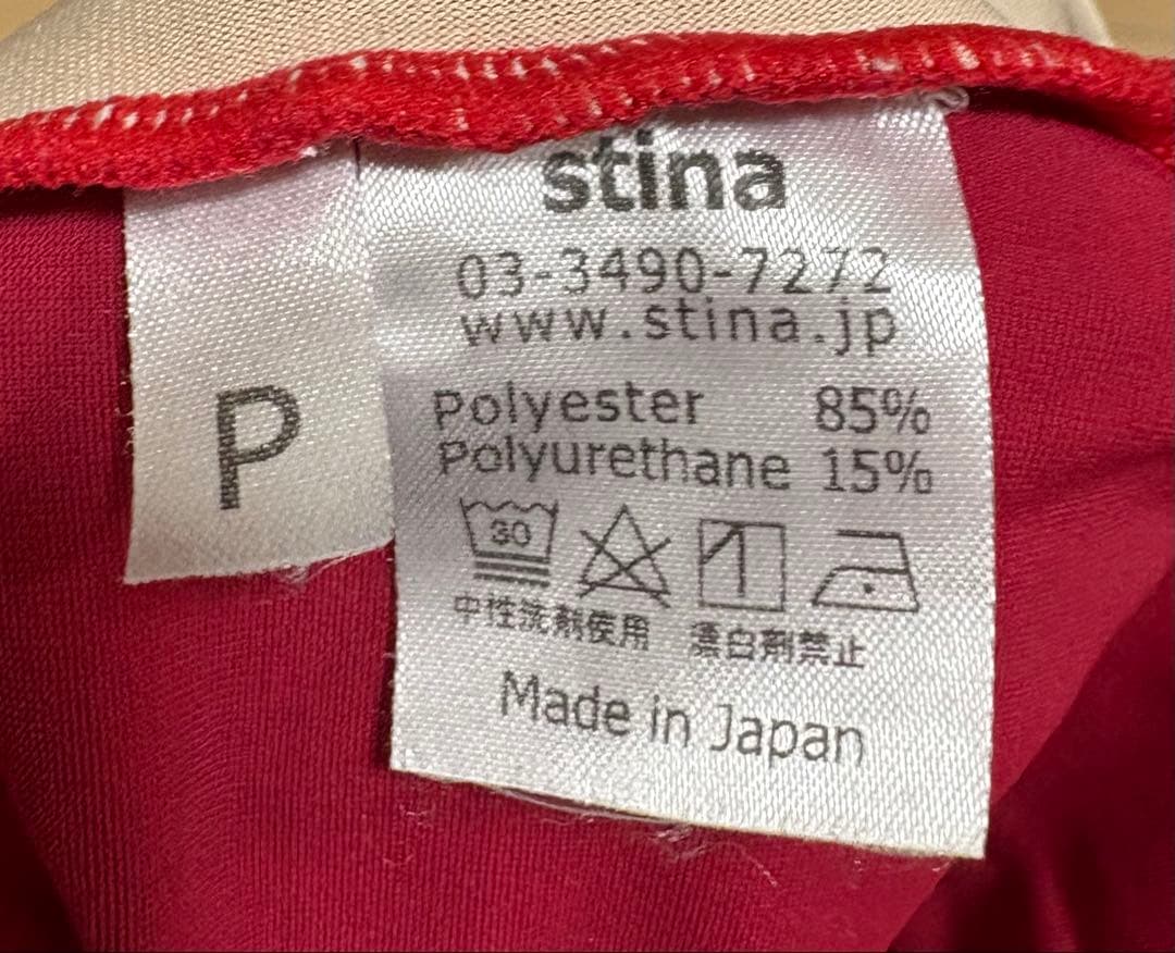 stina 花柄レオタード 赤 Pサイズ