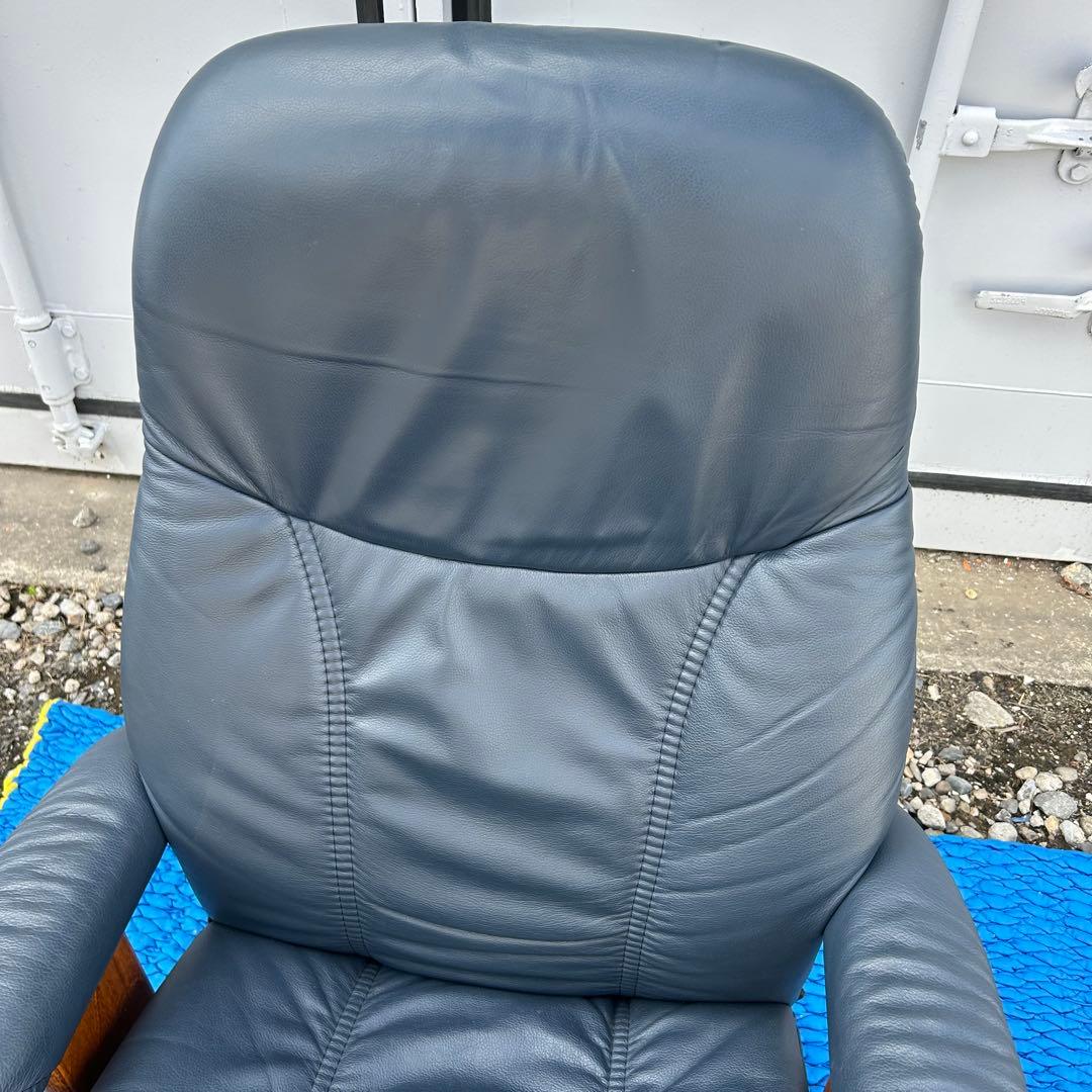 EKORNES エコーネス ストレスレスチェア オットマン付　ブルーカラー　美品