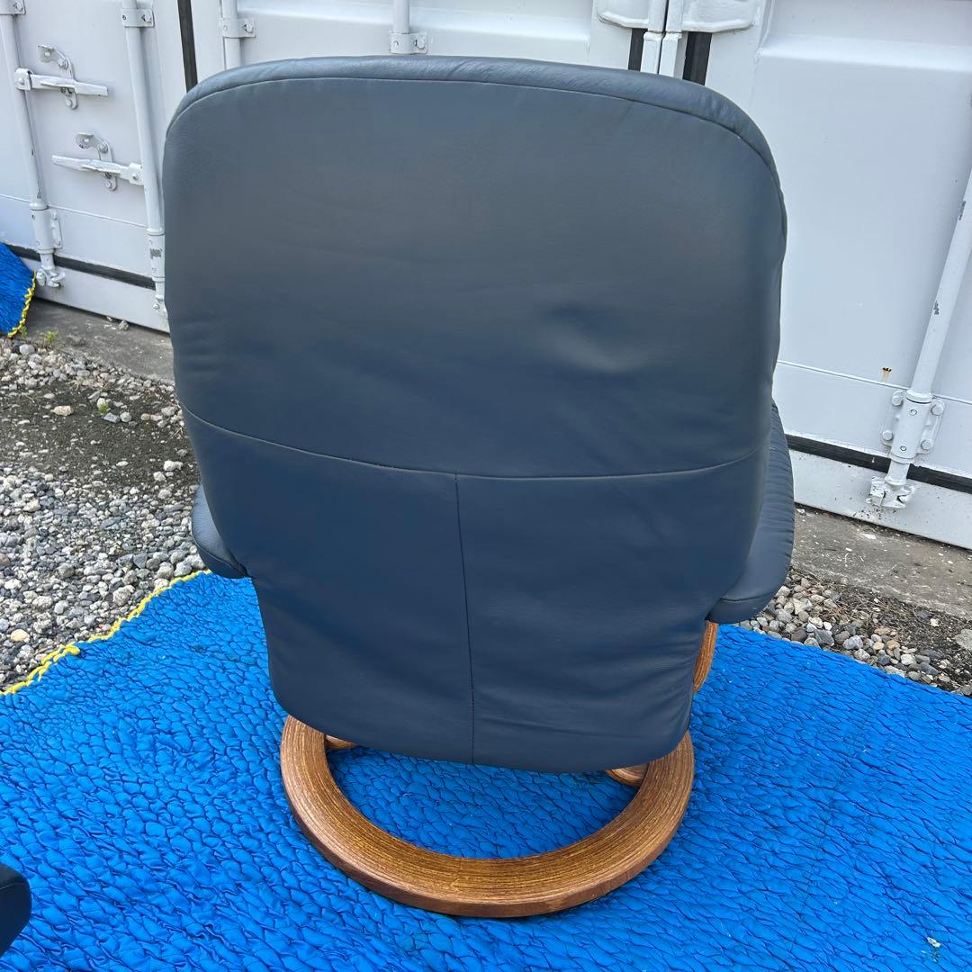 EKORNES エコーネス ストレスレスチェア オットマン付　ブルーカラー　美品