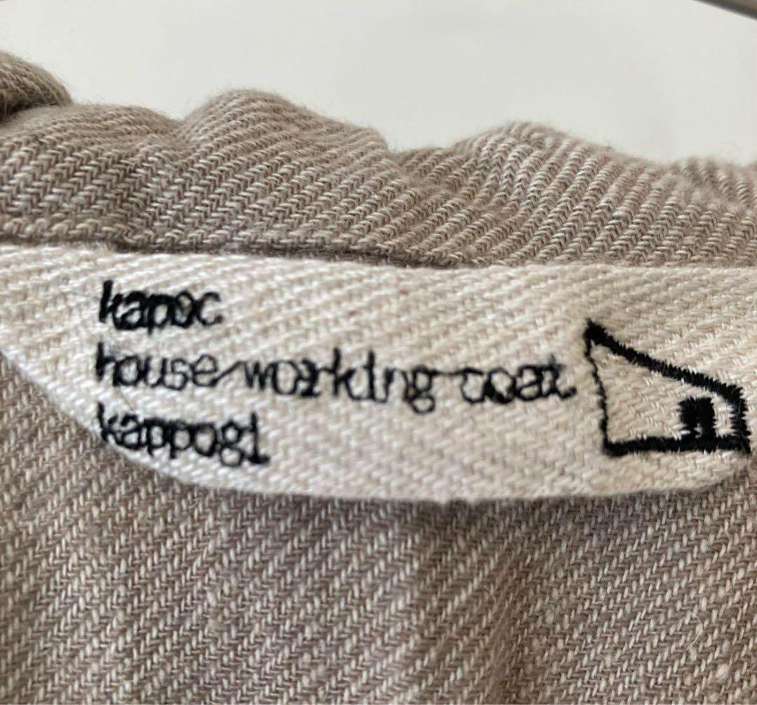 ★カポック★kapoc★SACK★割烹着★リネン ★エプロン★2way★ベージュ