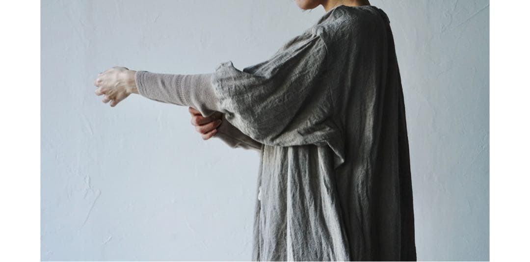 ★カポック★kapoc★SACK★割烹着★リネン ★エプロン★2way★ベージュ