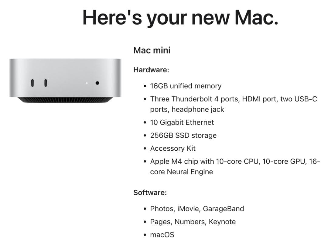 お値下げ　Mac mini M4 10GB Ethernet