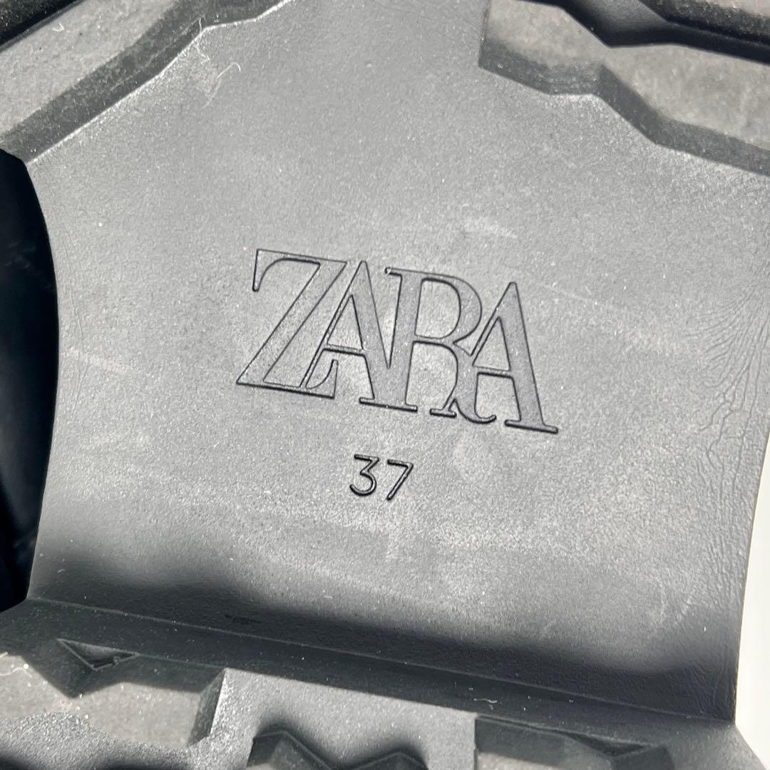 【美品】ZARA ザラ 厚底 ソックスブーツ フロントジップ トラックソール