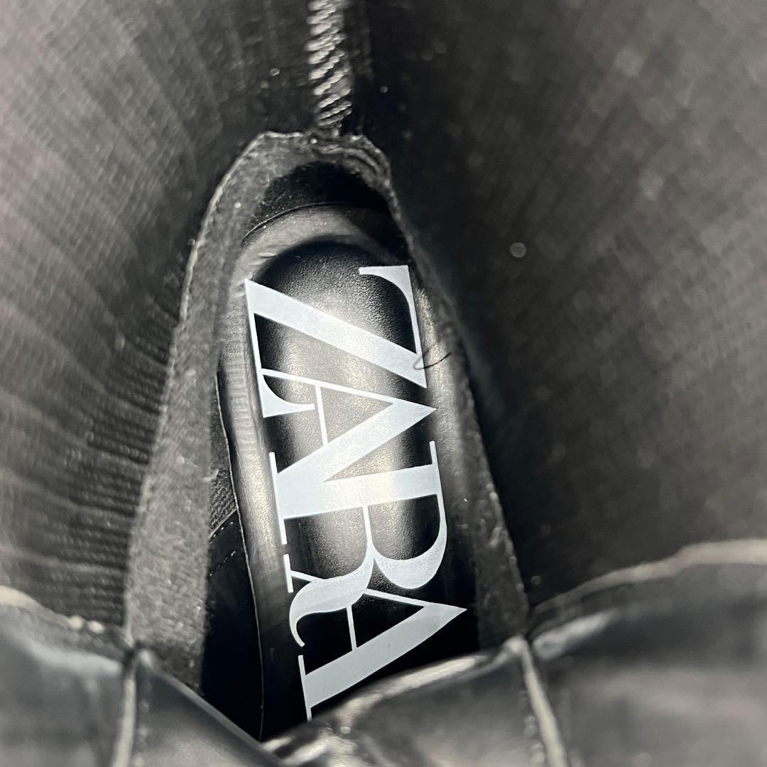 【美品】ZARA ザラ 厚底 ソックスブーツ フロントジップ トラックソール