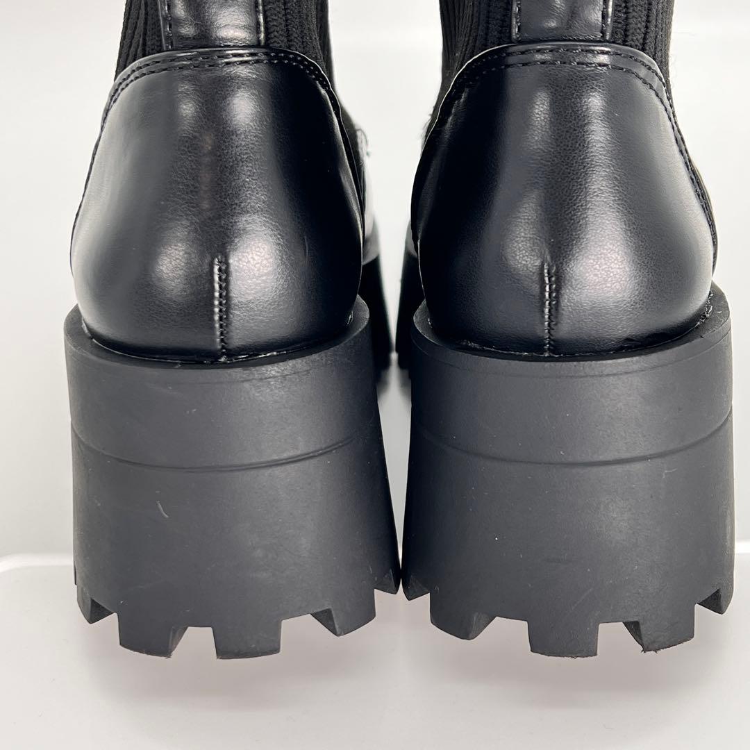 【美品】ZARA ザラ 厚底 ソックスブーツ フロントジップ トラックソール