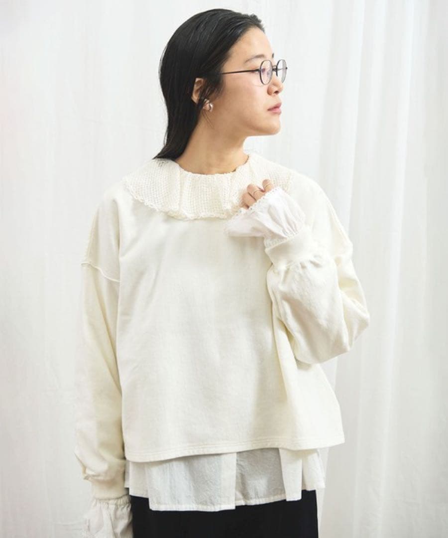 fig London Kitty blouse ホワイト