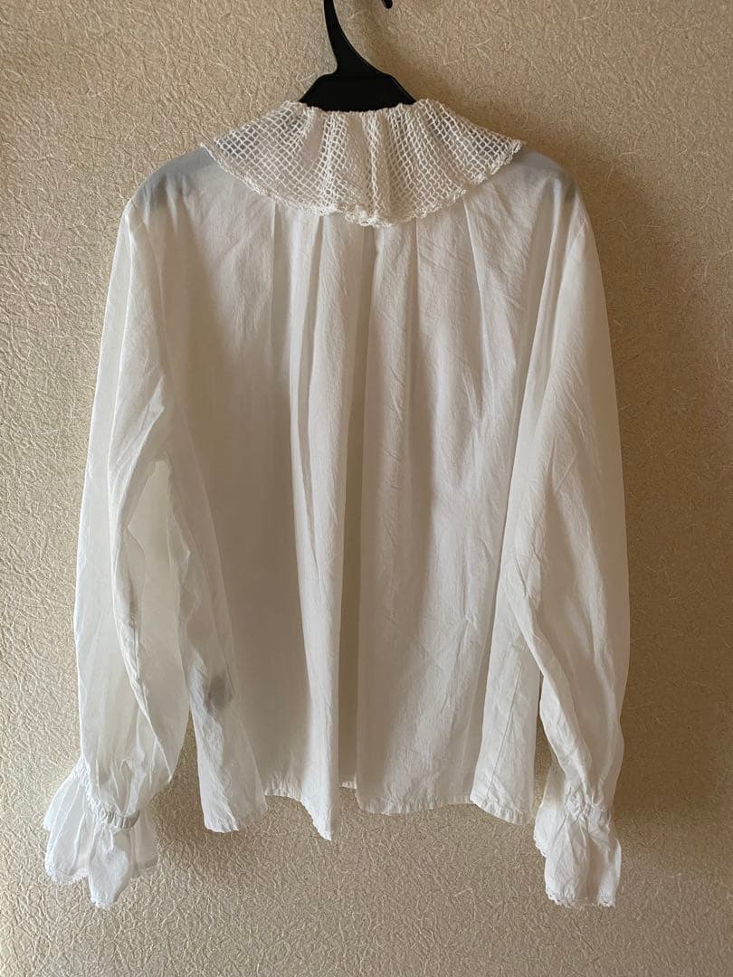 fig London Kitty blouse ホワイト