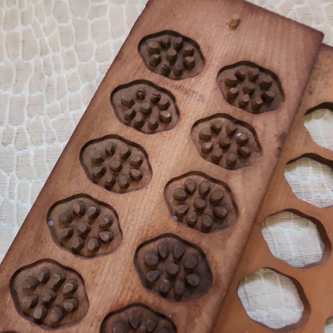 菓子木型-199　古い 木型 菓子型 和菓子 木製 古道具 古物