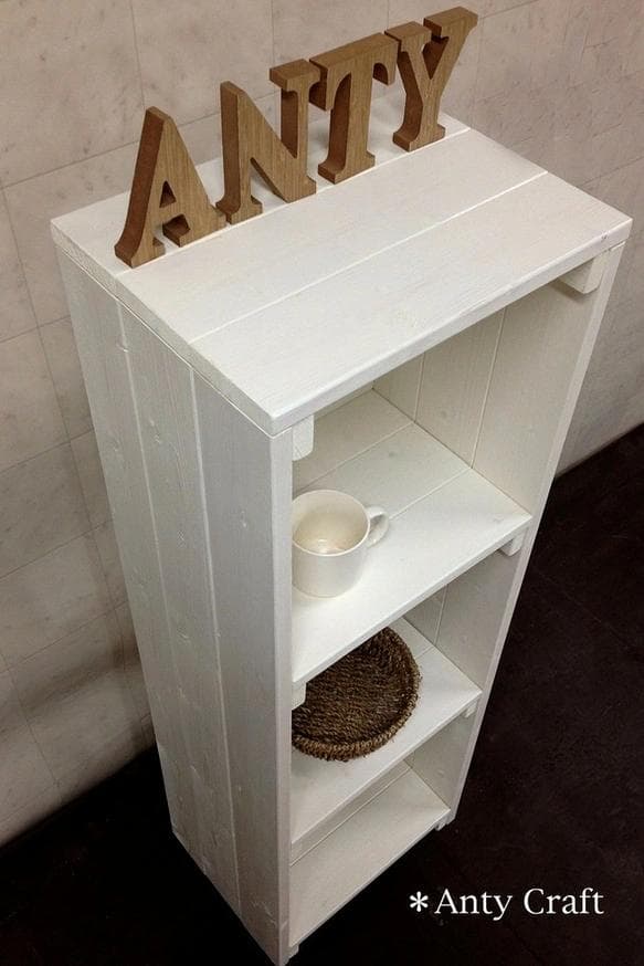 【引取可能】3段収納棚 本棚 飾り棚 幅36cm W/W 完成品