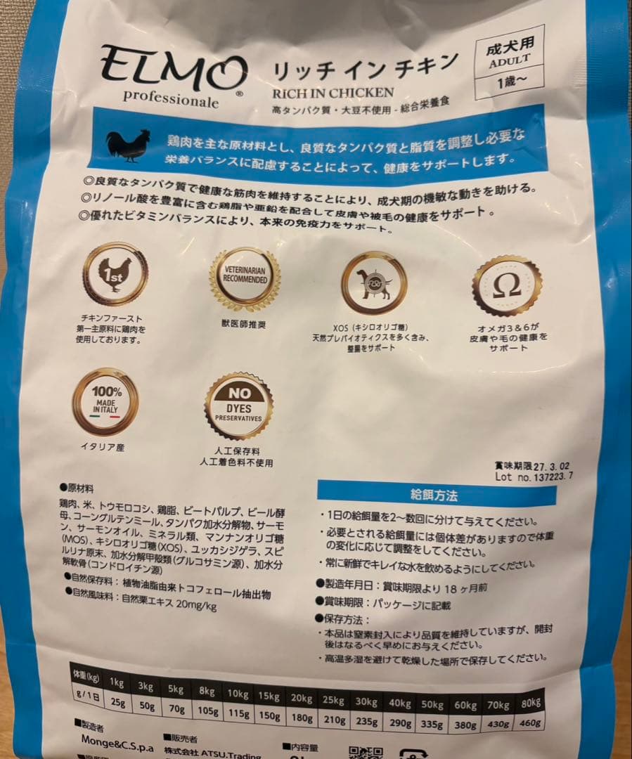 J-closet！ELMO ドッグフード チキン 10.8Kg