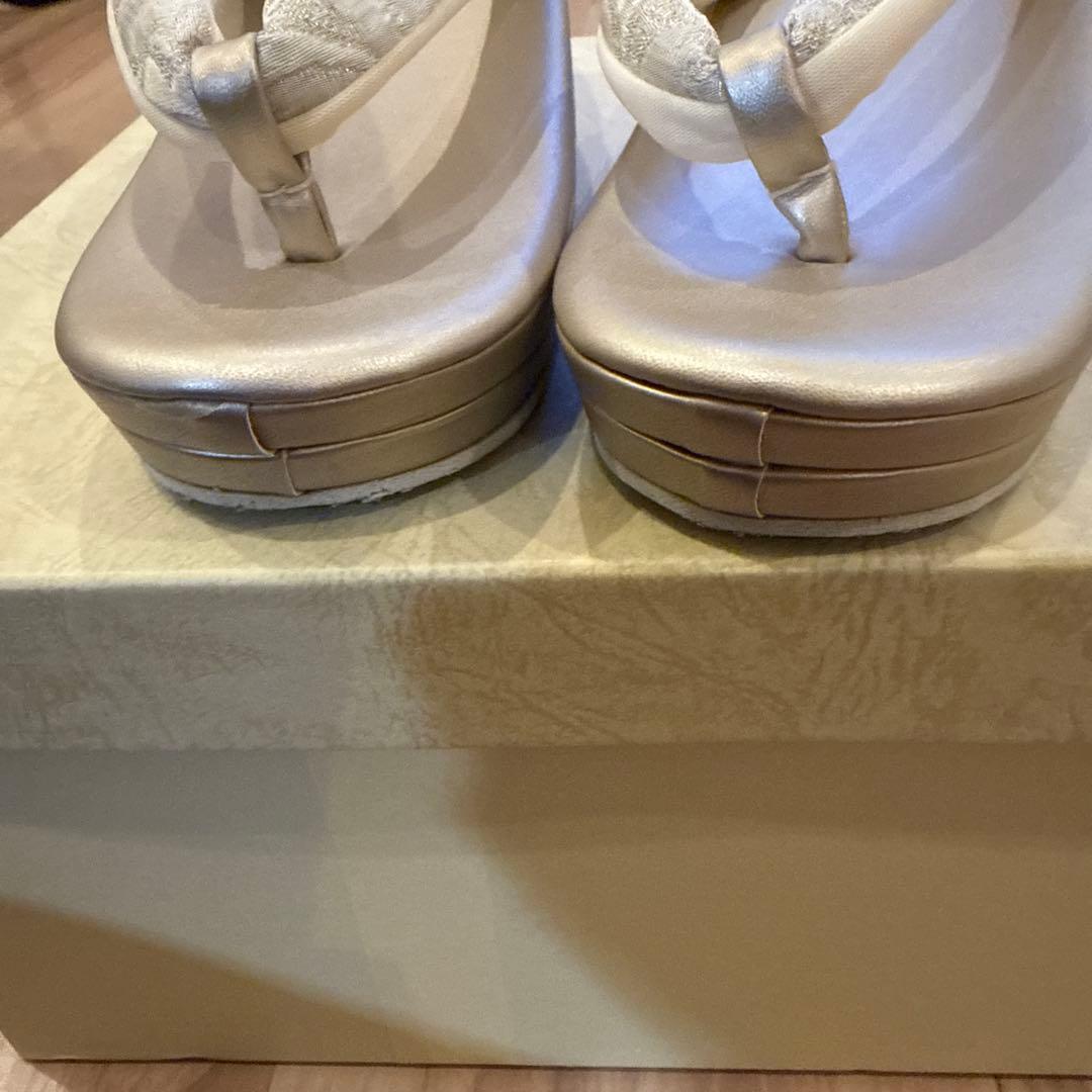 草履バッグセット　ゴールド和装・留袖黒留袖M 22.5-23.5 七五三　結婚式