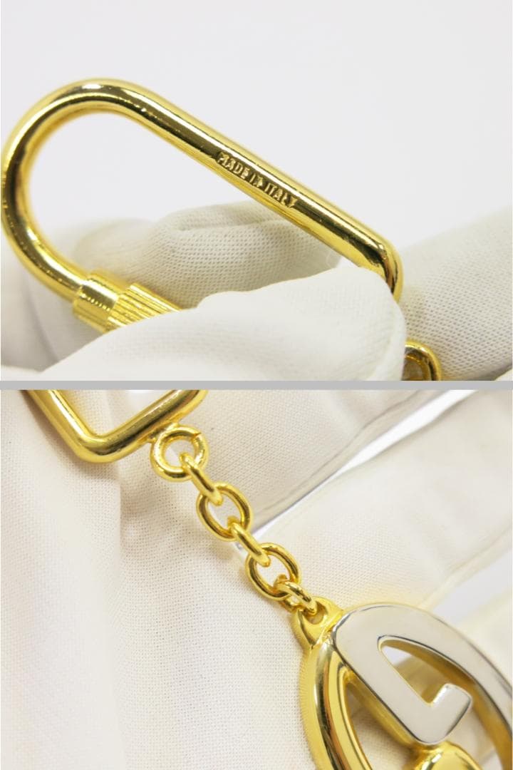 グッチ　キーホルダー　シルバー＆ゴールド色　イタリア製　18709005