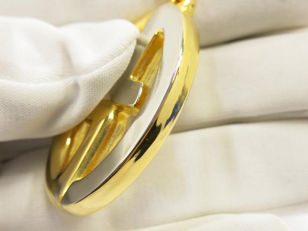 グッチ　キーホルダー　シルバー＆ゴールド色　イタリア製　18709005