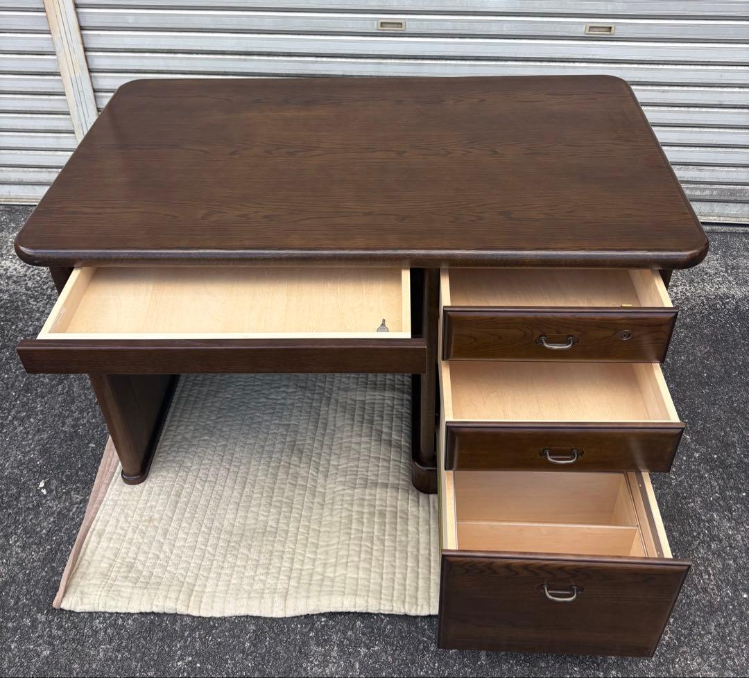 Karimoku カリモク 書斎机 デスク 片袖机 勉強机 木製 ブラウン