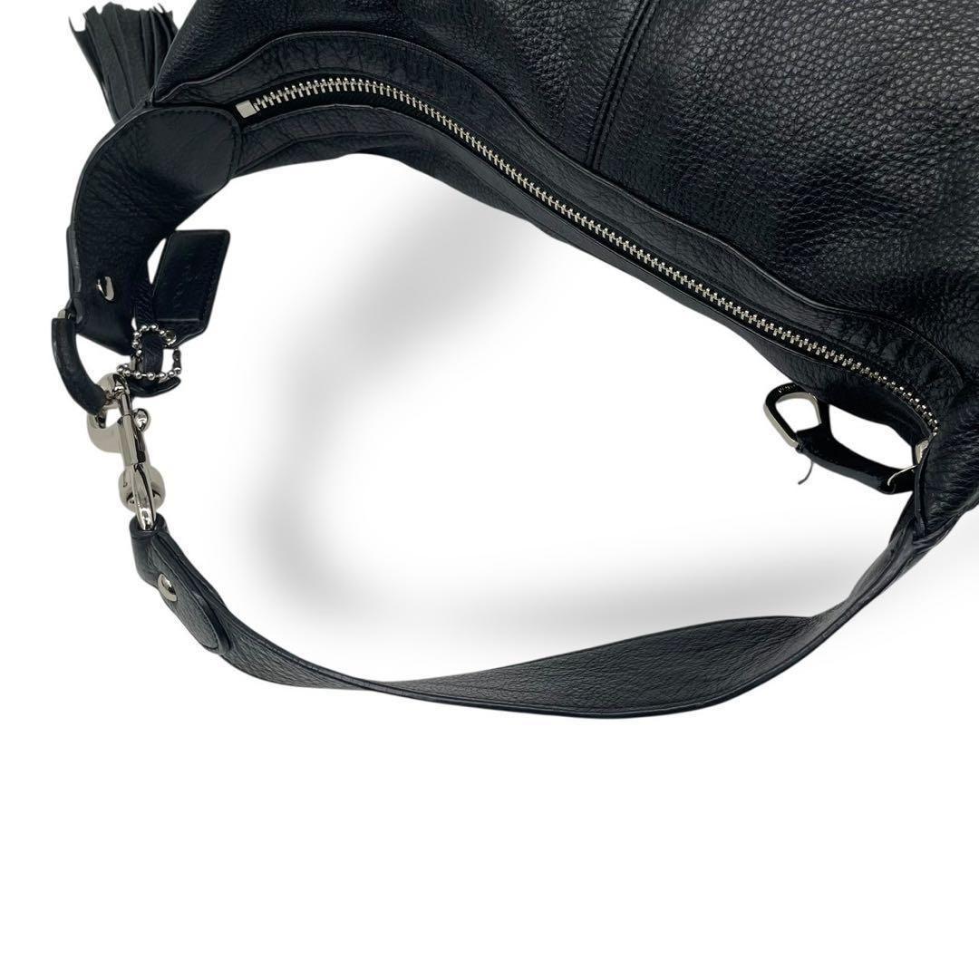 美品 4789 COACH コーチ ショルダーバッグ レザー ブラック